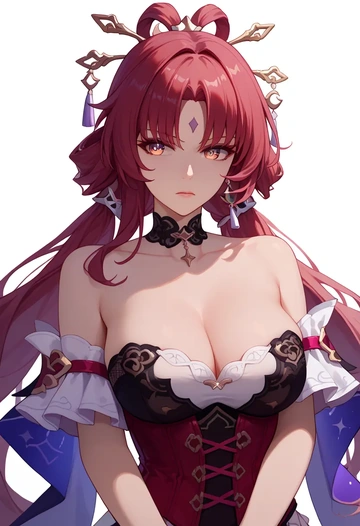 star rail,fu xuan,vampire corset,lace blouse,velvet skirt  - AI generated anime art